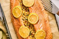 Pesto-Stuffed Salmon with Couscous and Sun-Dried Tomatoes Recipe