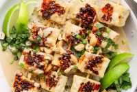 Grilled Tofu Skewers with Chili Crisp and Cashews
