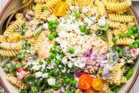 Roasted Red Pepper Pasta Salad with Cottage Cheese