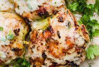 Grilled Thai Green Curry Chicken Skewers