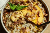 Baked Peach Cobbler Oatmeal Recipe