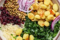 Garlic Parmesan Roasted Gnocchi and Kale Salad Recipe