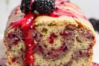 Glazed Blackberry Lemon Poppy Seed Loaf Recipe