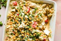Creamy Oven Baked Street Corn Pasta with Cotija
