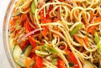 Rainbow Sesame Noodle Salad with Crunchy Veggies