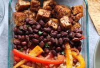 Sheet Pan Tofu and Quinoa Burrito Bowl Recipe