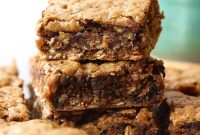 Chewy Oatmeal Peanut Butter Cookie Bars Recipe
