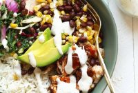 Smoky Grilled BBQ Chicken Bowls Recipe with Rice and Veggies
