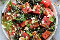 Grilled Kale and Charred Watermelon Salad