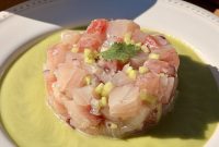 Fish Aguachile with Creamy Avocado Sauce