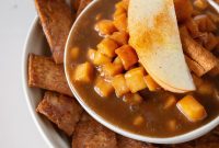 Crispy Baked Cinnamon Sugar Chips with Salted Caramel Apple Dip