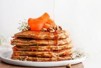 Fluffy Carrot Cake Pancake Recipe with Cream Cheese Glaze