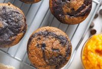 Moist Chocolate Pumpkin Zucchini Muffins Recipe
