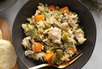 Creamy Chicken Pot Pie Casserole with Golden Biscuit Topping