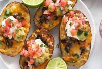 Crispy Loaded Vegetarian Mexican Potato Skins