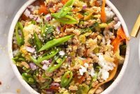 Vibrant Egg Roll in a Bowl Recipe with Pork, Cabbage and Ginger