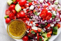 Authentic Greek Salad with Feta, Tomatoes and Kalamata Olives