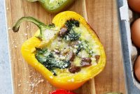 Cheesy Breakfast Sausage Stuffed Peppers Recipe