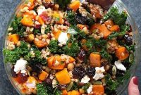 Farro Salad with Kale and Roasted Butternut Squash