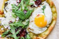 Crispy Naan Breakfast Pizza Recipe with Eggs and Cheese