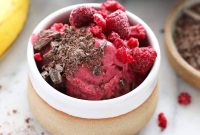 Dairy Free Raspberry Chocolate Chunk Nice Cream Recipe