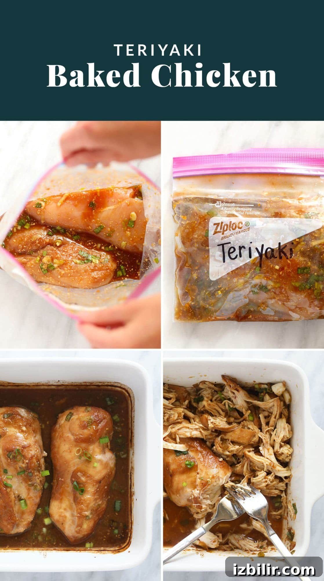 baked teriyaki chicken collage.