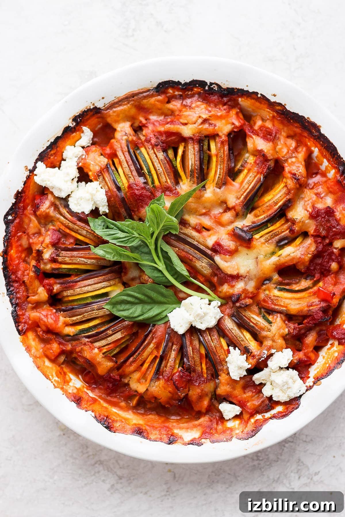 Authentic French Ratatouille Recipe 2 Ratatouille in a baking dish.