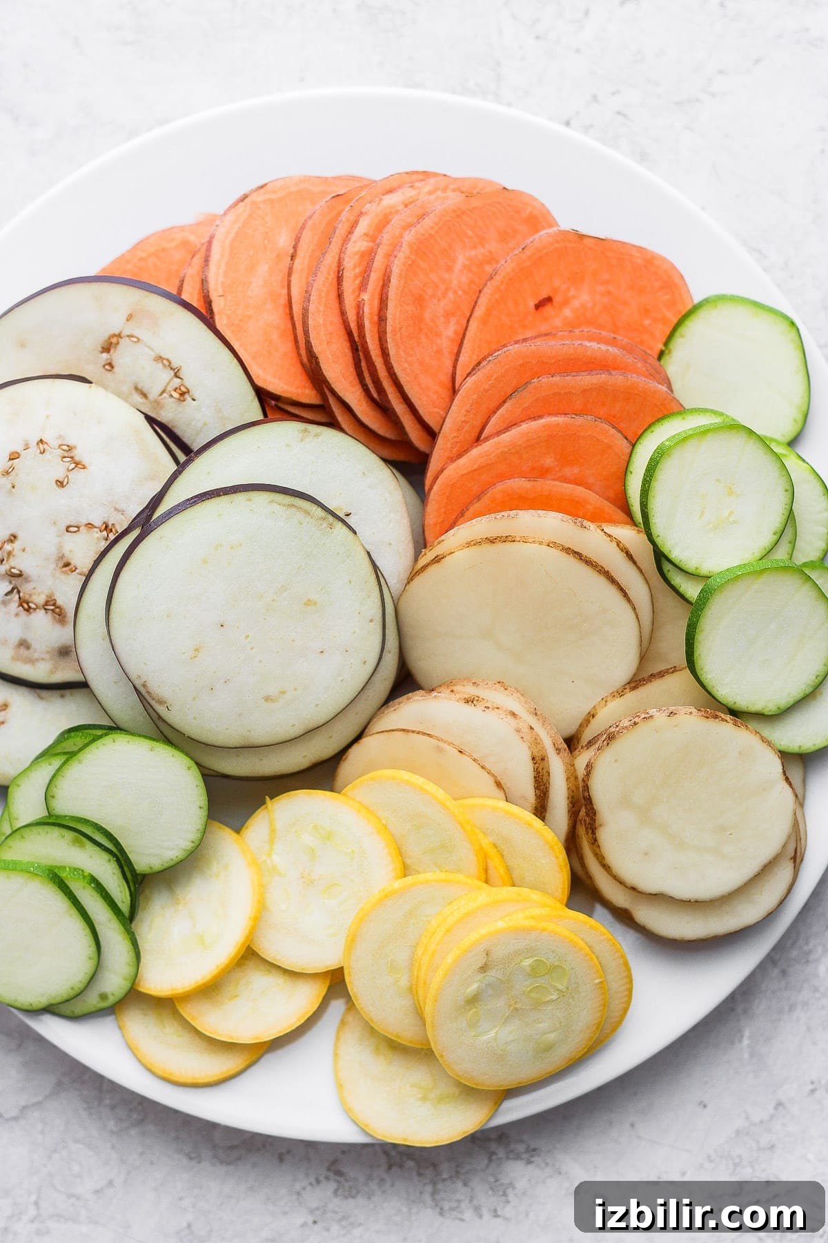 Authentic French Ratatouille Recipe 3 Root vegetables on a plate.