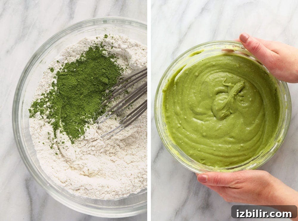 Gluten-Free Matcha Waffles Recipe 4 matcha waffles batter
