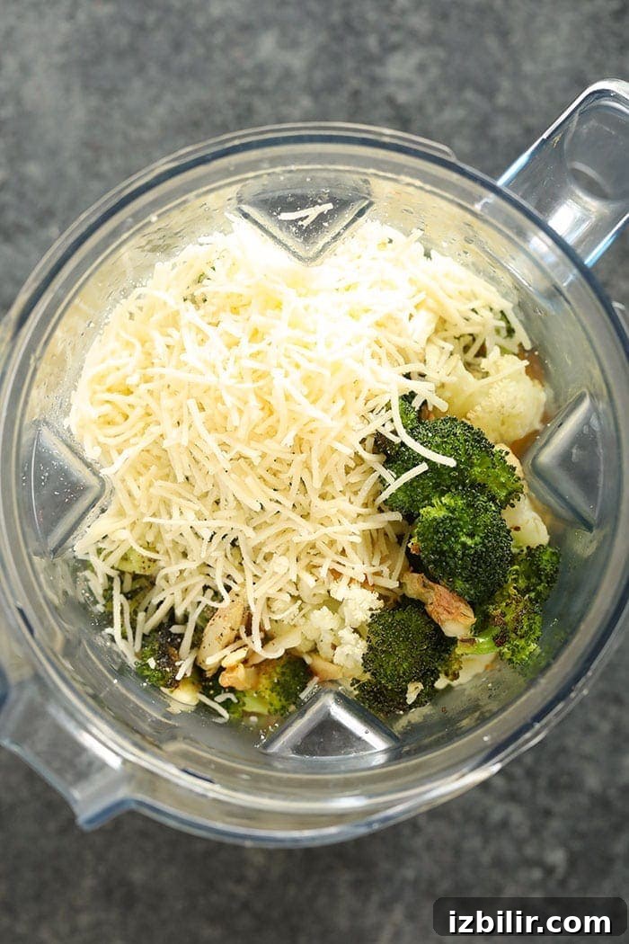 Creamy Broccoli and Cauliflower Cheese Soup Recipe 2 A lightened up broccoli cheese soup made in a blender.