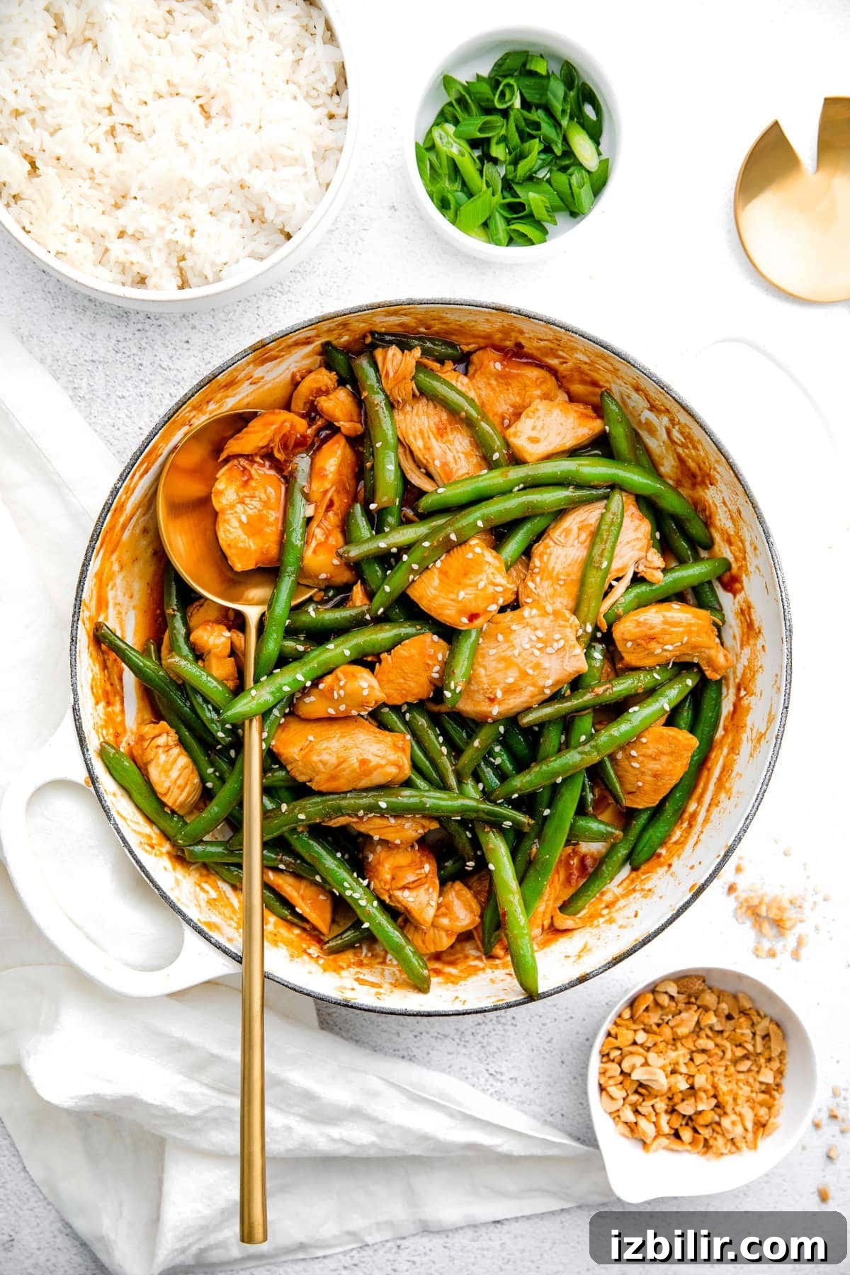 Healthy Kung Pao Chicken kung pao chicken in pan