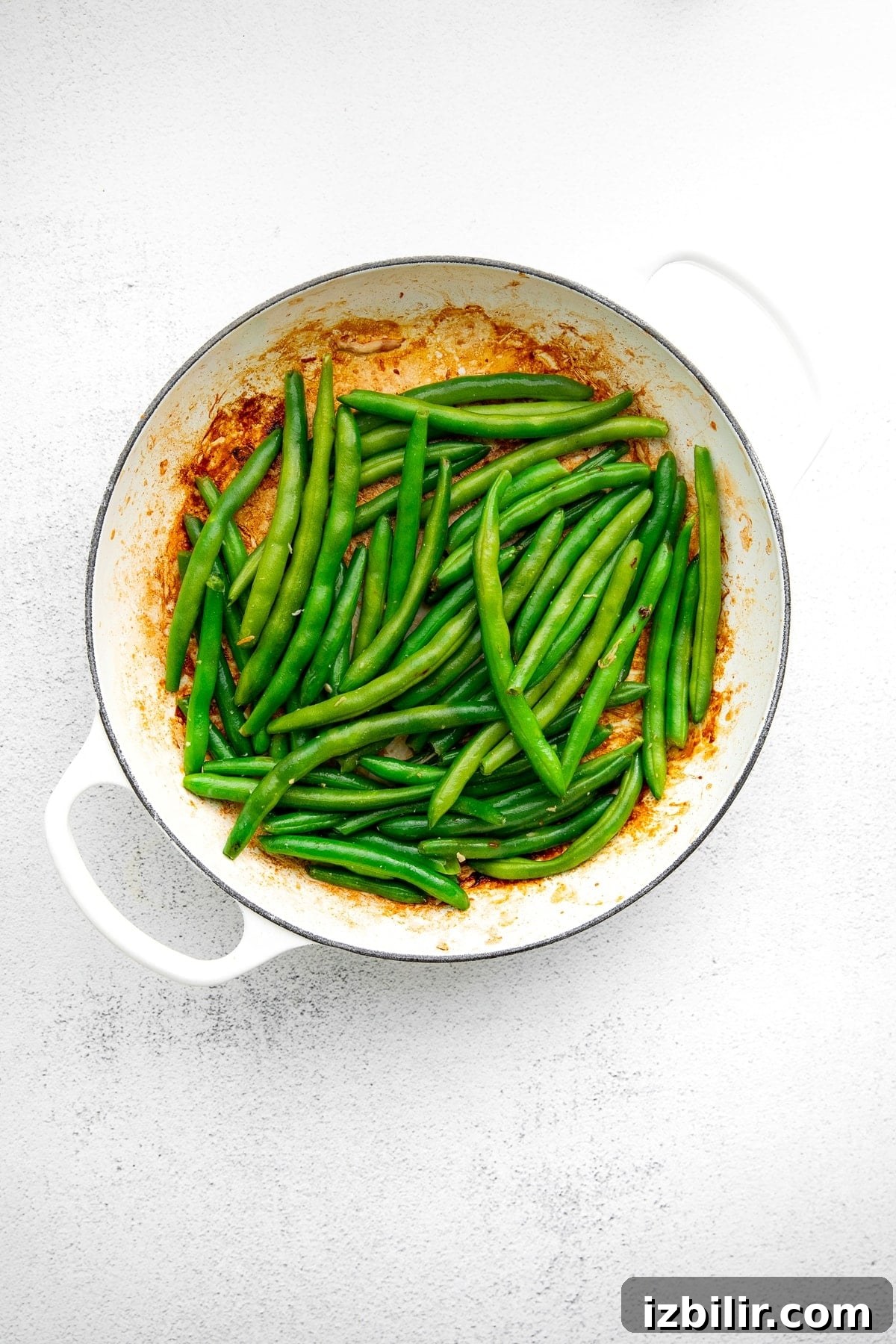 Green beans in pan green beans in pan