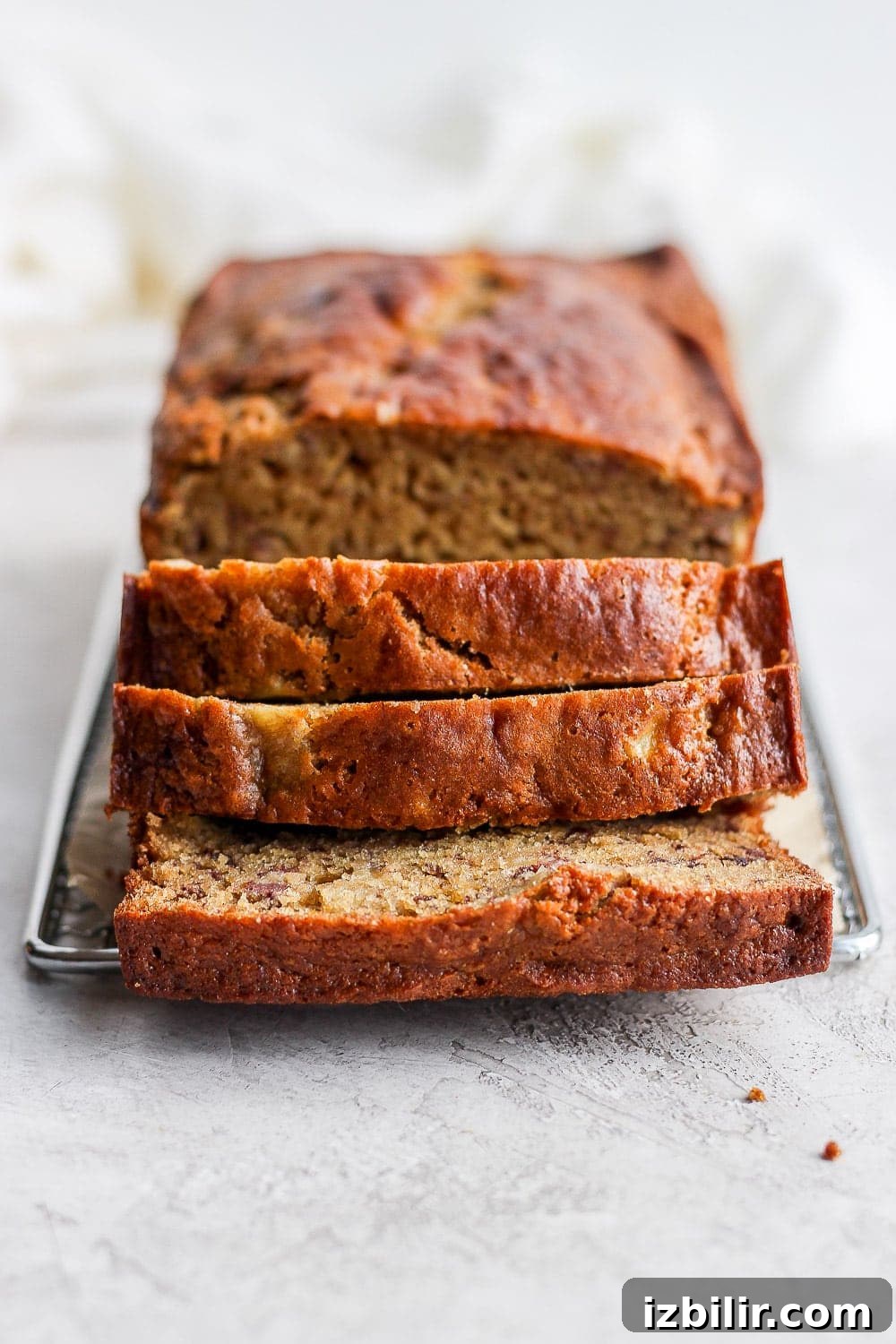 Sliced banana bread sliced banana bread on cooling rack