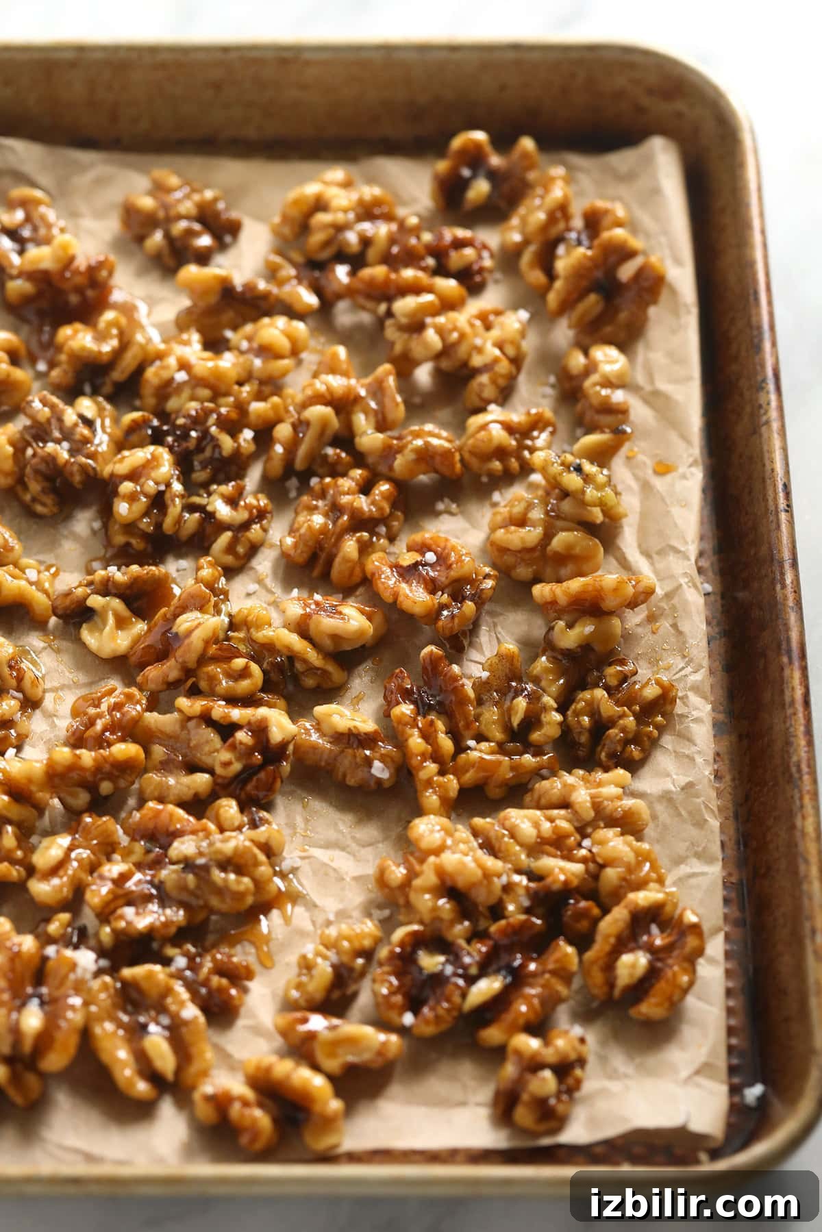 Candied walnuts for salad candied walnuts on sheet pan