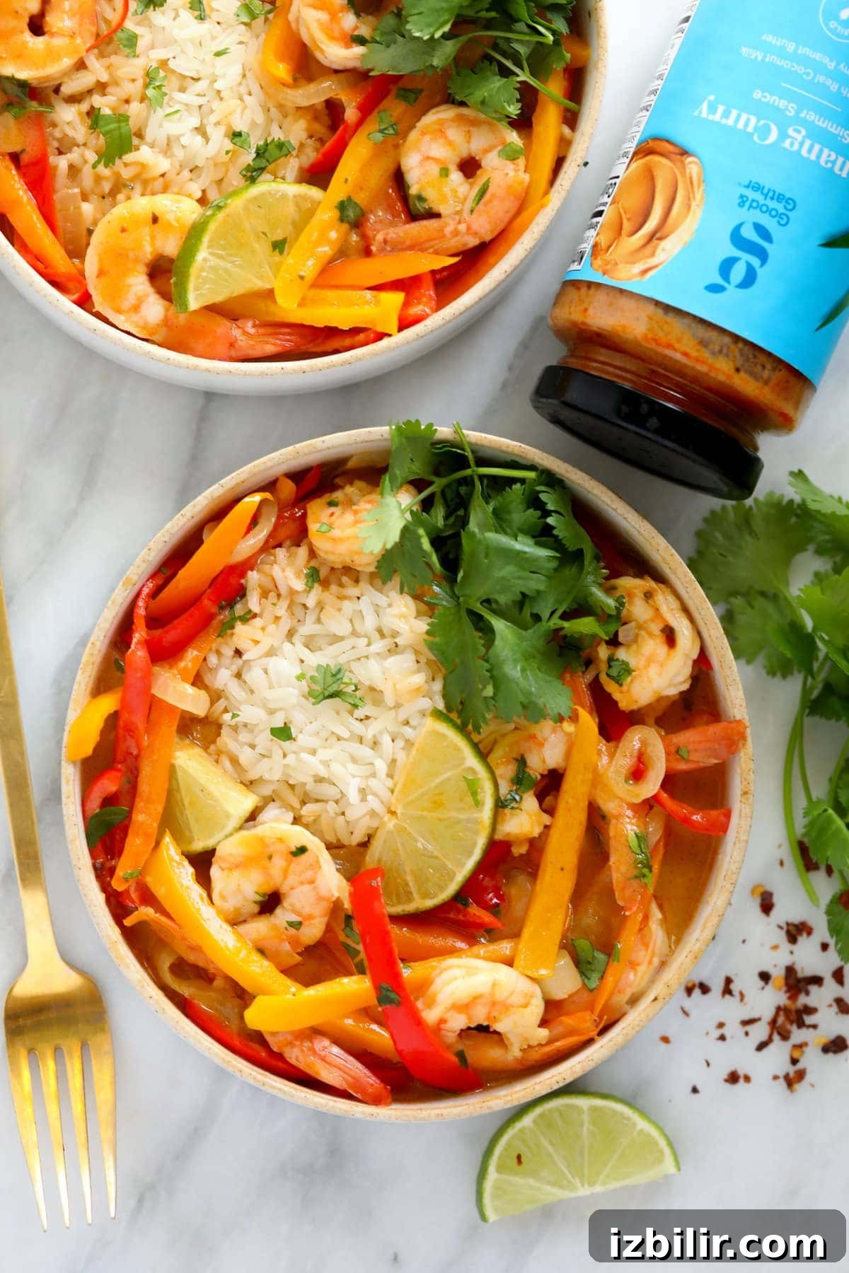 Panang curry in a bowl