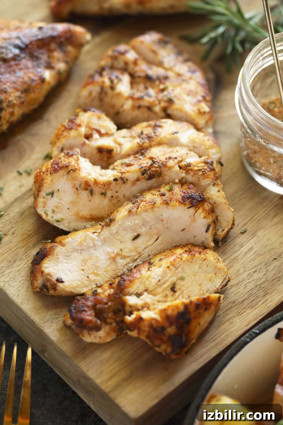 How to Pan-Sear Chicken Breast for Juicy, Tender Results 2 sliced chicken breast on cutting board