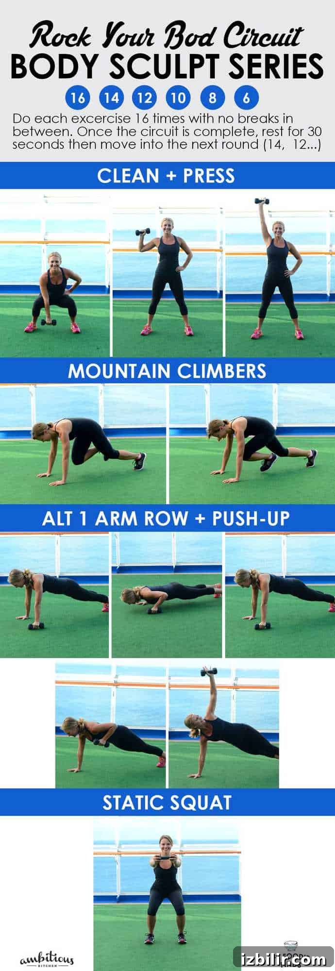 Grab some dumbbells and set aside 30 minutes to rock your bod with this body sculpt circuit workout! It's interval based, so get ready to sweat!  