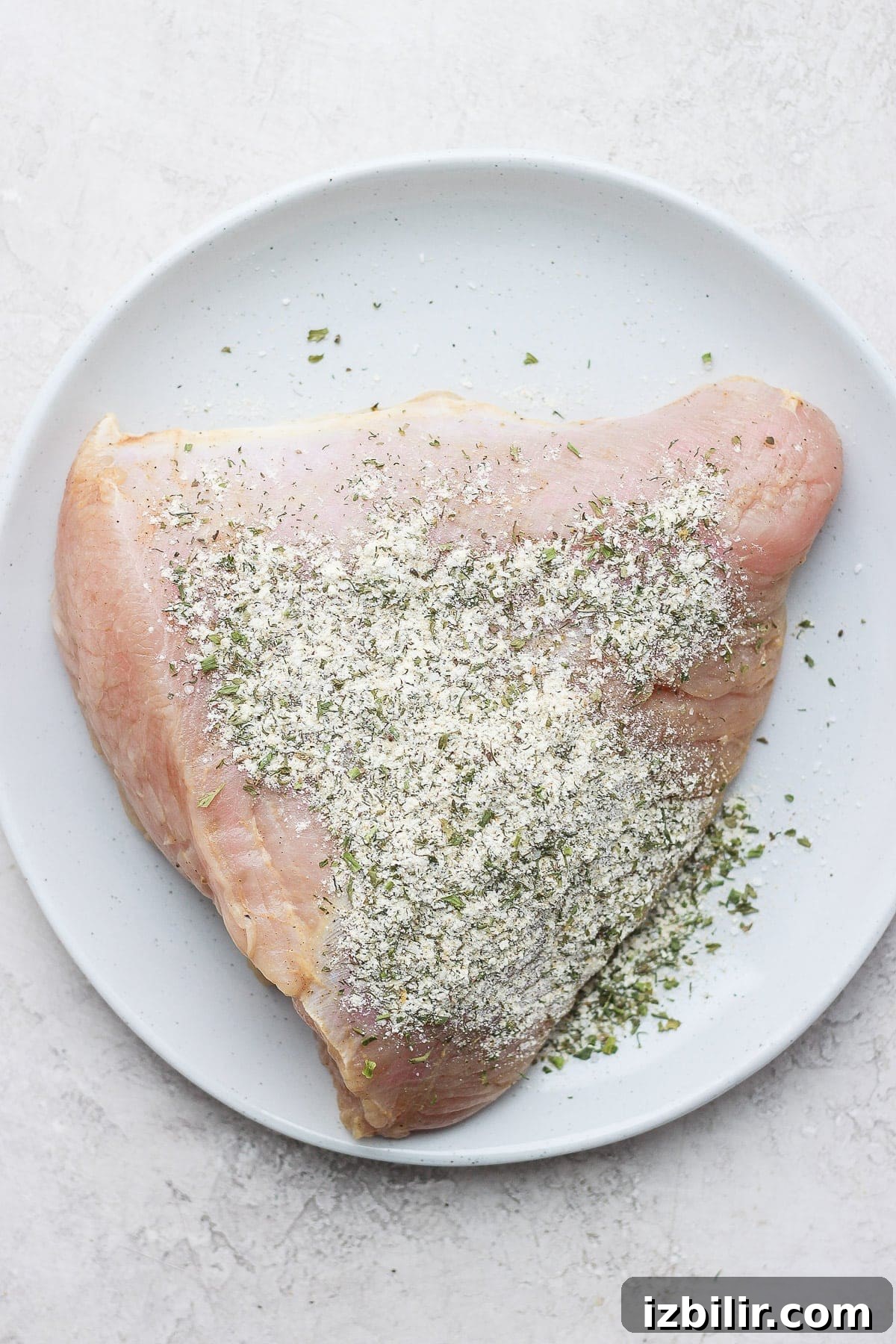 Herb Ranch Roasted Turkey Breast Recipe 4 A turkey breast with ranch dry rub.