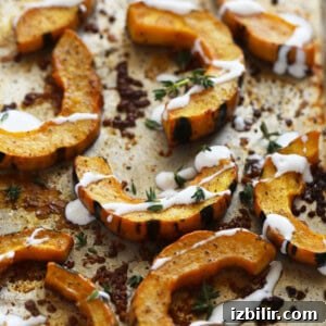 Roasted Delicata Squash Recipe with Browned Butter 4 delicata squash roasted on a pan