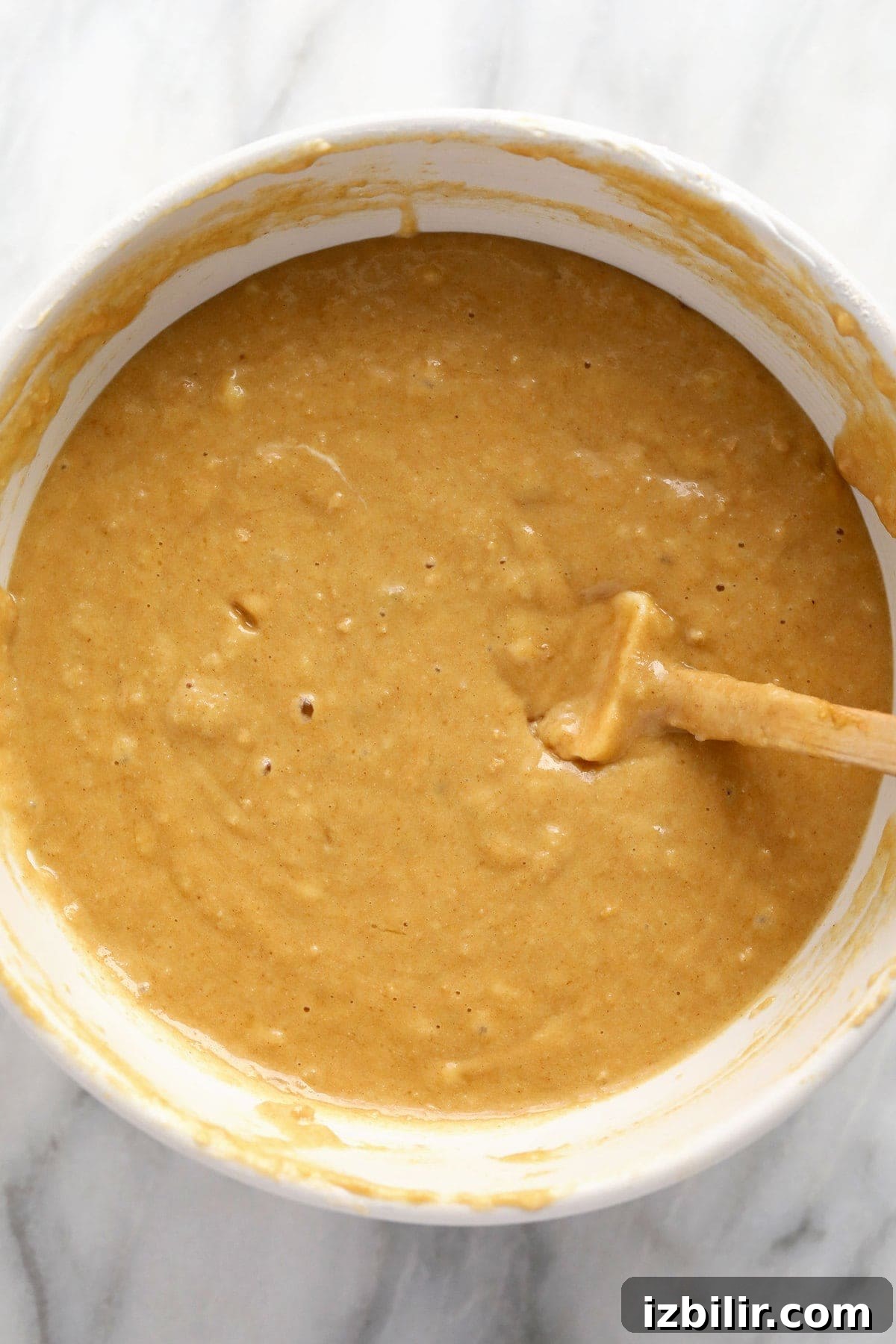 Cinnamon swirl batter in a bowl.