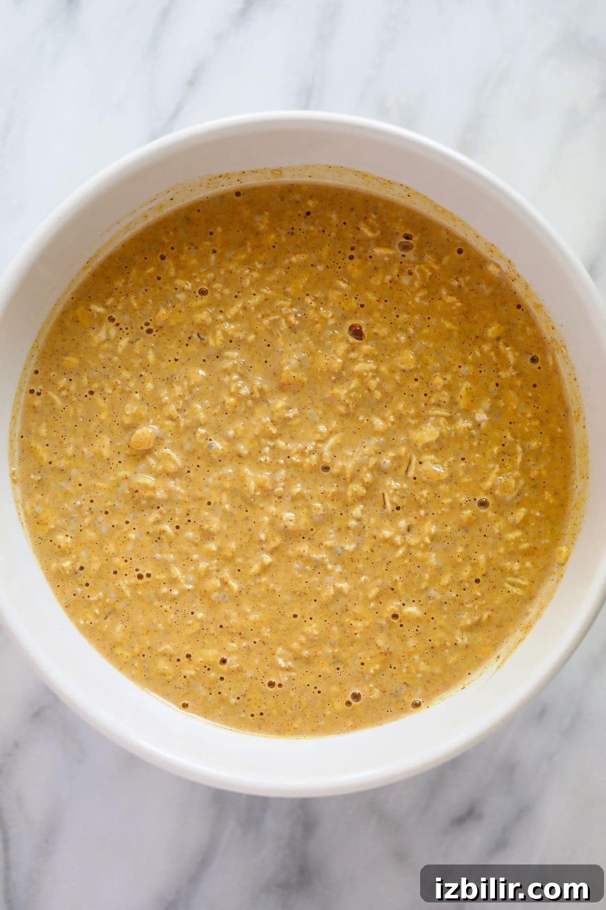 Pumpkin Overnight Oats mixed overnight oats ingredients mixed