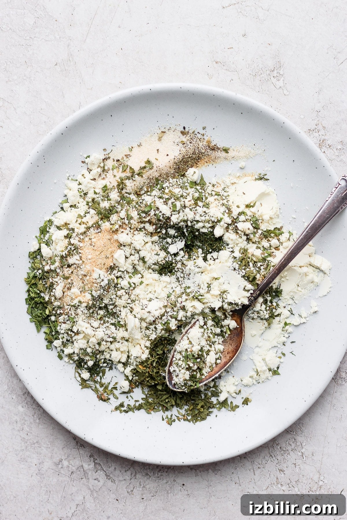 Ranch seasonings mixed on a plate.