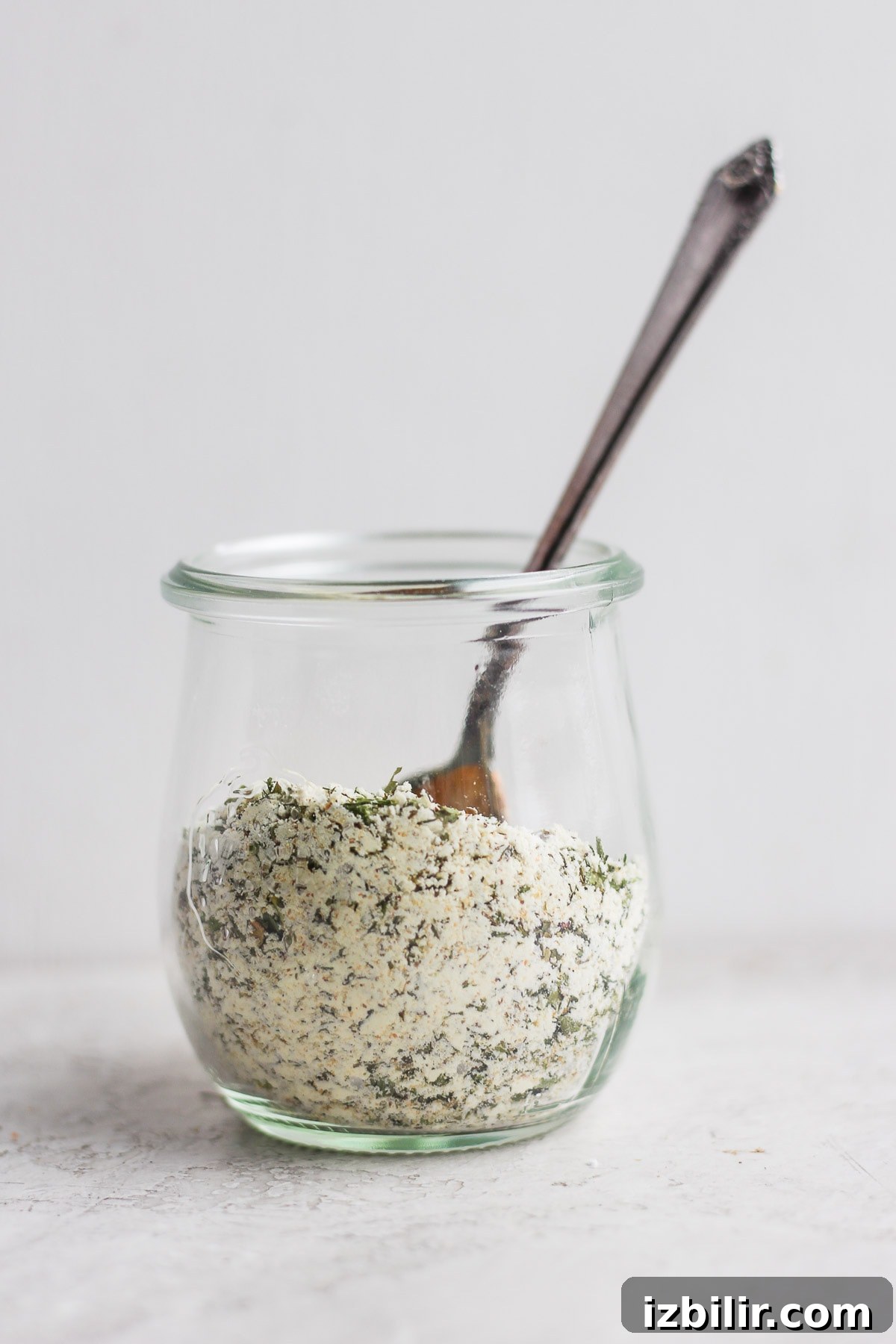 Jar of homemade ranch mix.