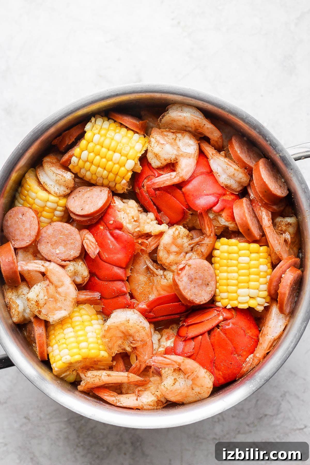 easy seafood boil cooked to perfection in a stock pot