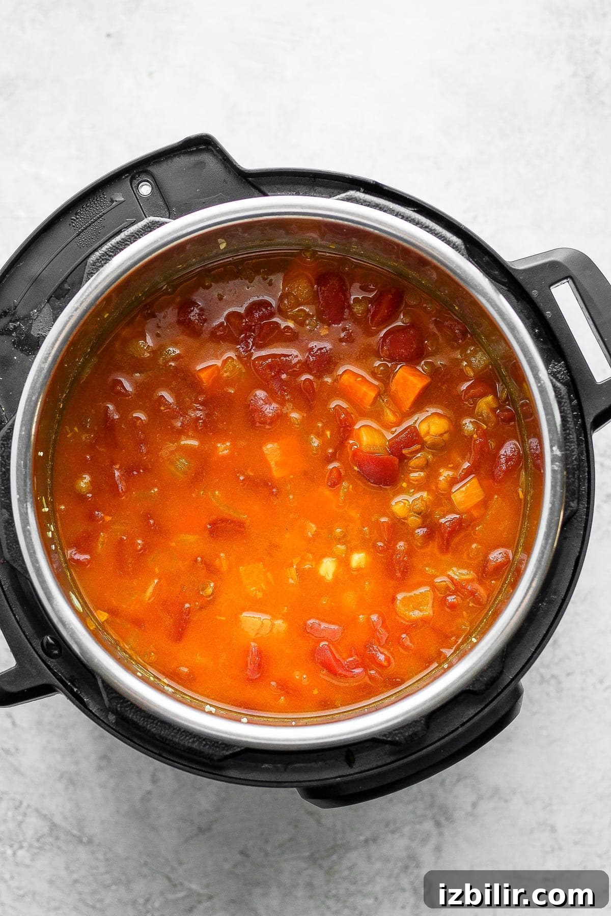 Quick Instant Pot Lentil Soup Recipe for Weeknights 5 Instant Pot Lentil soup cooked in the Instant Pot.