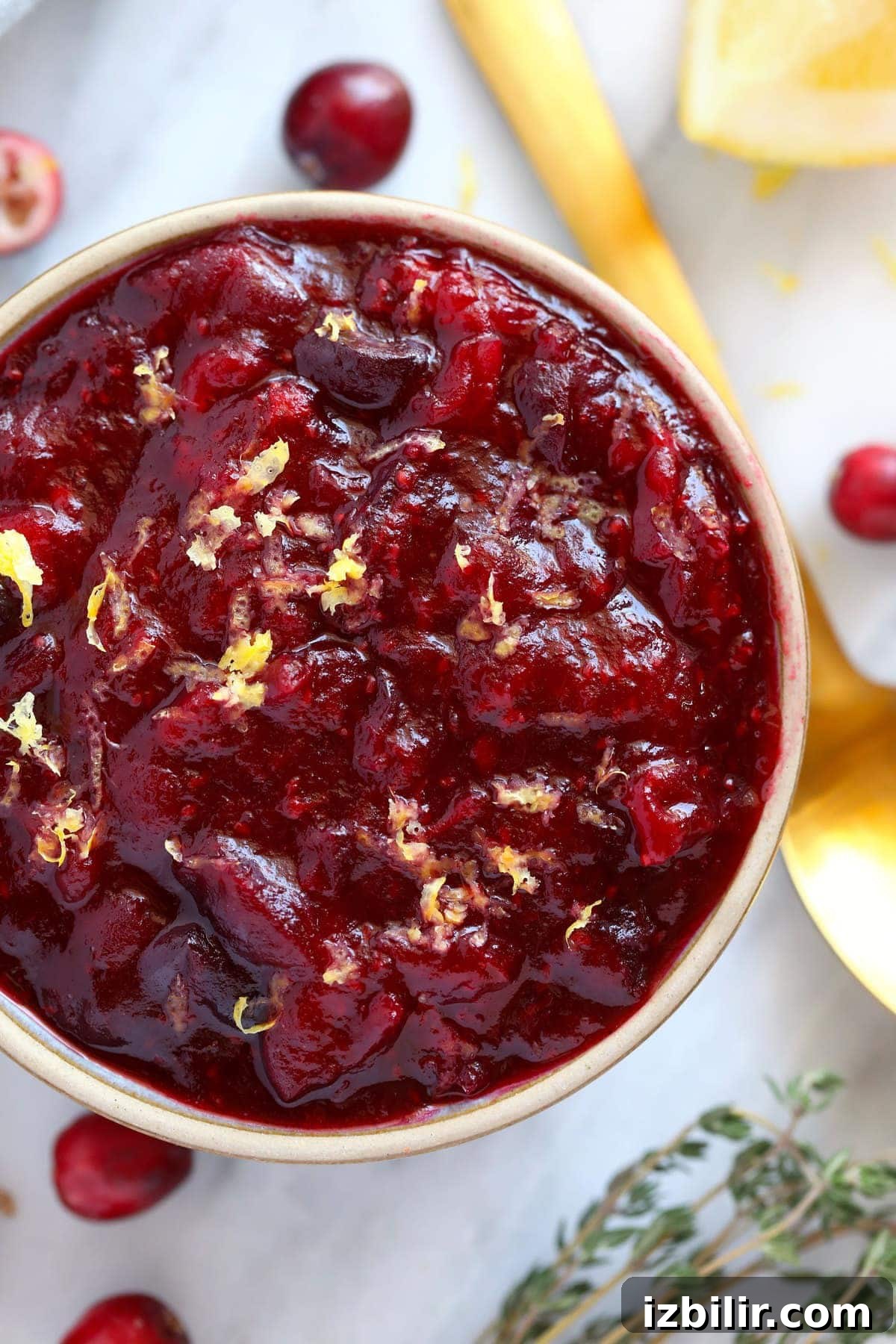 Zesty Lemon-Ginger Cranberry Sauce Recipe 4 ginger cranberry sauce in bowl