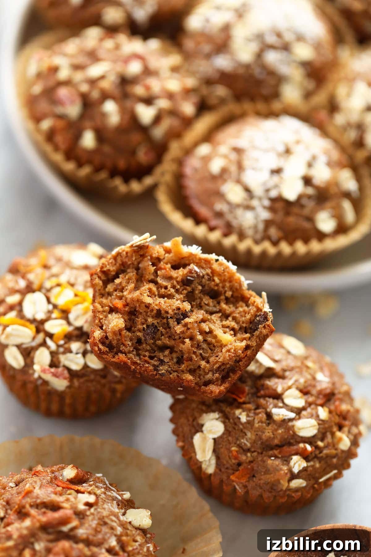Baked morning glory muffins.