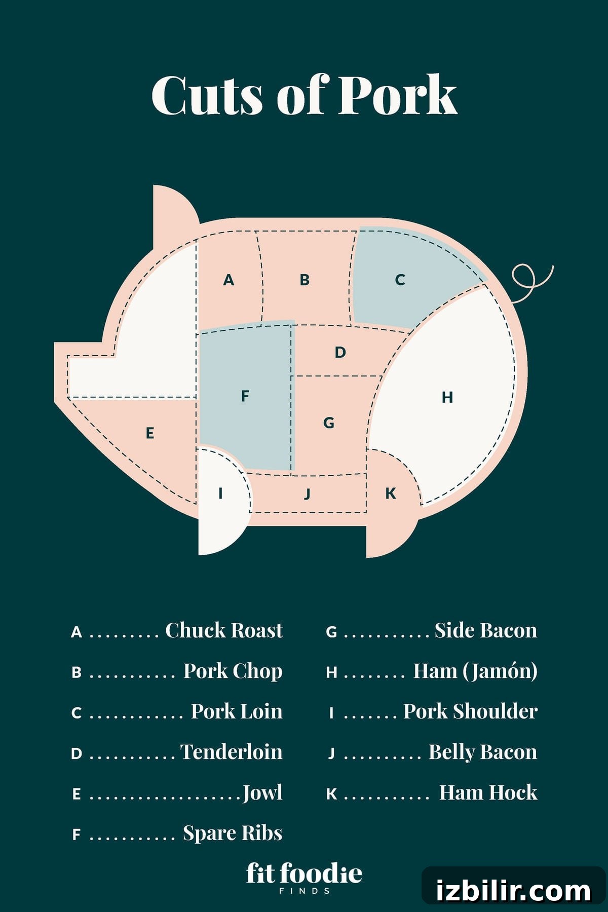 Cuts of pork cuts of pork image.