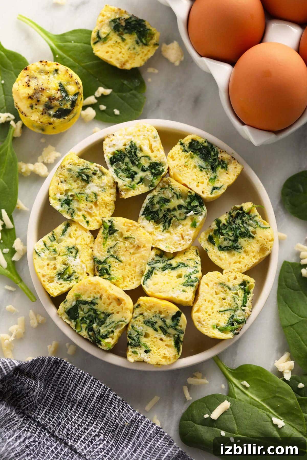 Starbucks-Style Instant Pot Egg Bites Recipe 2 Instant Pot Egg Bites on a plate.