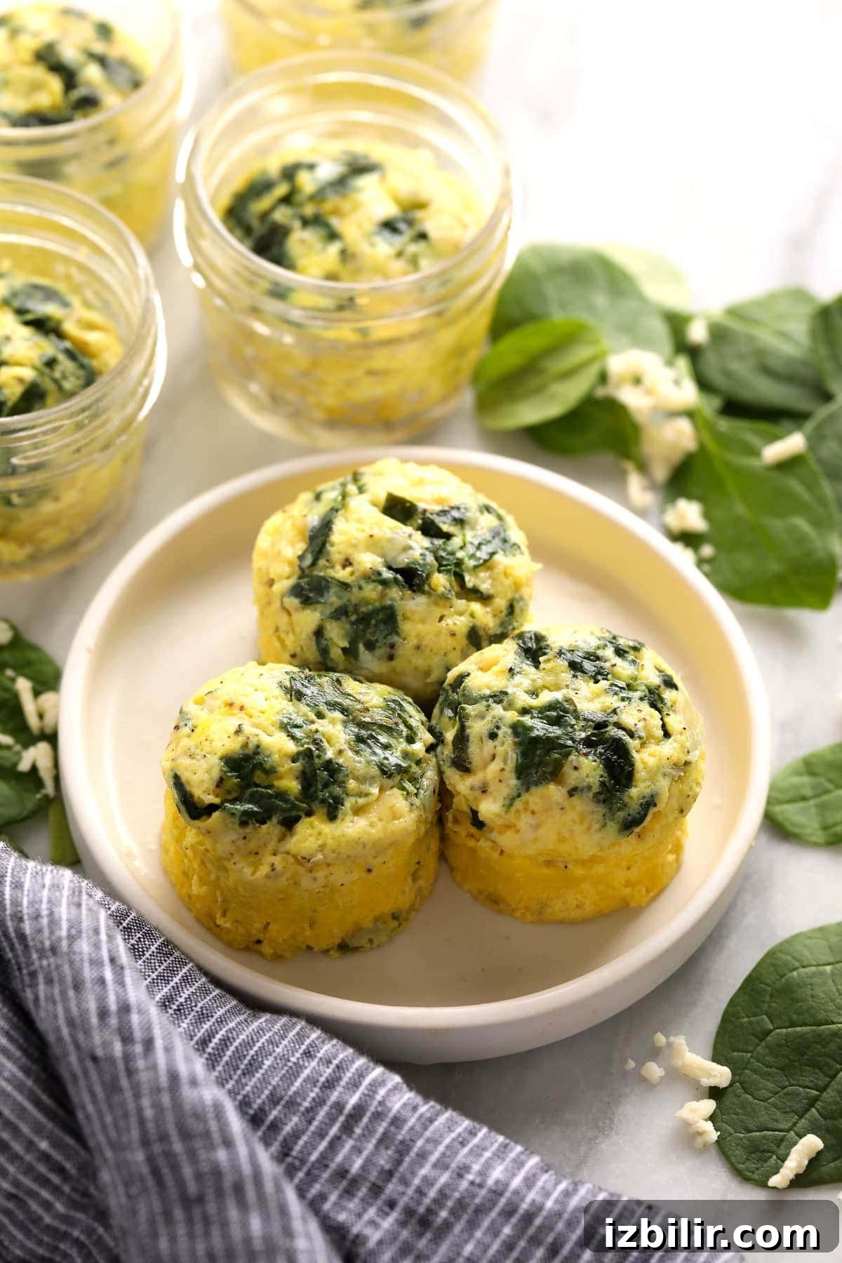 Starbucks-Style Instant Pot Egg Bites Recipe 8 Instant Pot egg bites on a plate.